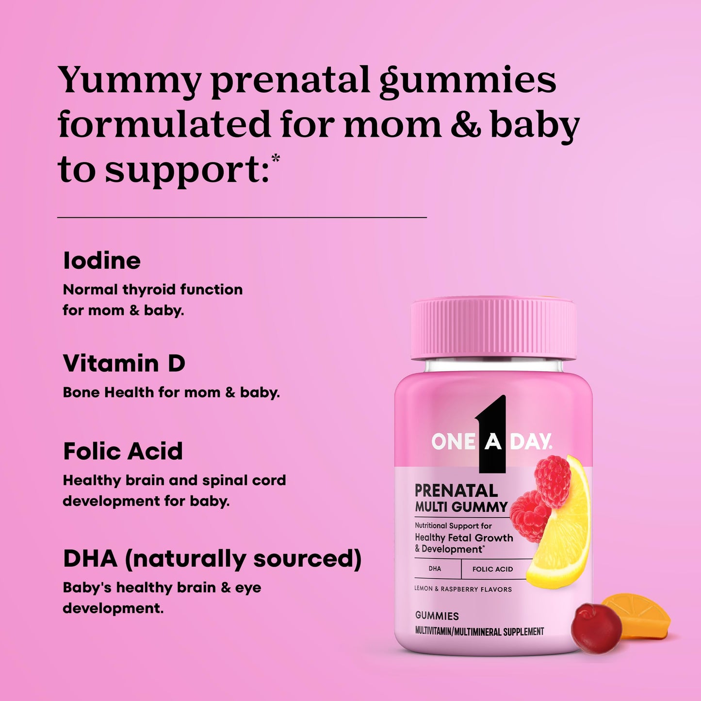 ONE A DAY Prenatal Vitamins for Women Gummies, 60 Count