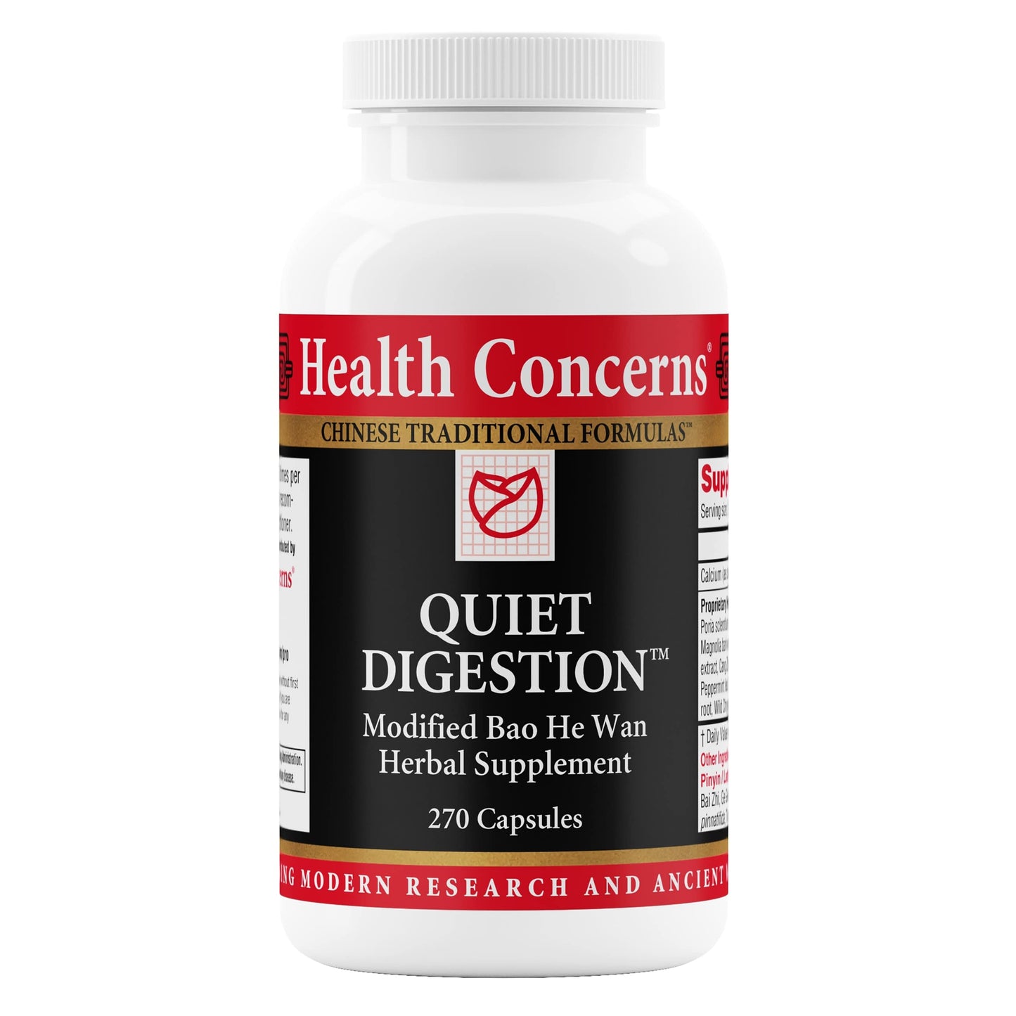 Health Concerns Quiet Digestion Digestive Support for Upset Stomach, Gas, & Bloating – Herbal Chinese Formula with Bao He Wan – Supplement with Poria, Barley, & Mangolia Bark Capsules 270