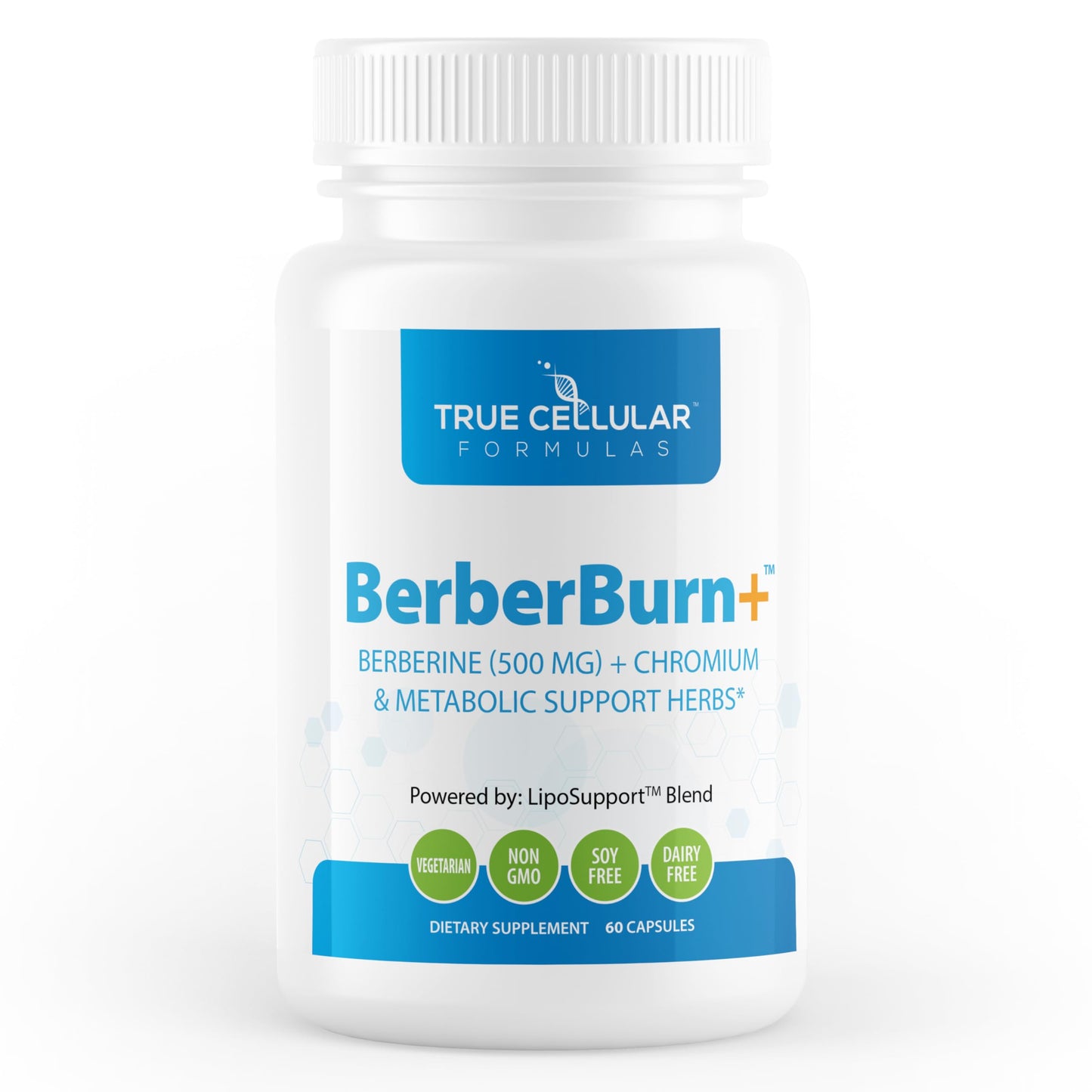 True Cellular Formulas BerberBurn+ Berberine Supplement, Magnesium & Chromium Capsules, 60 Count