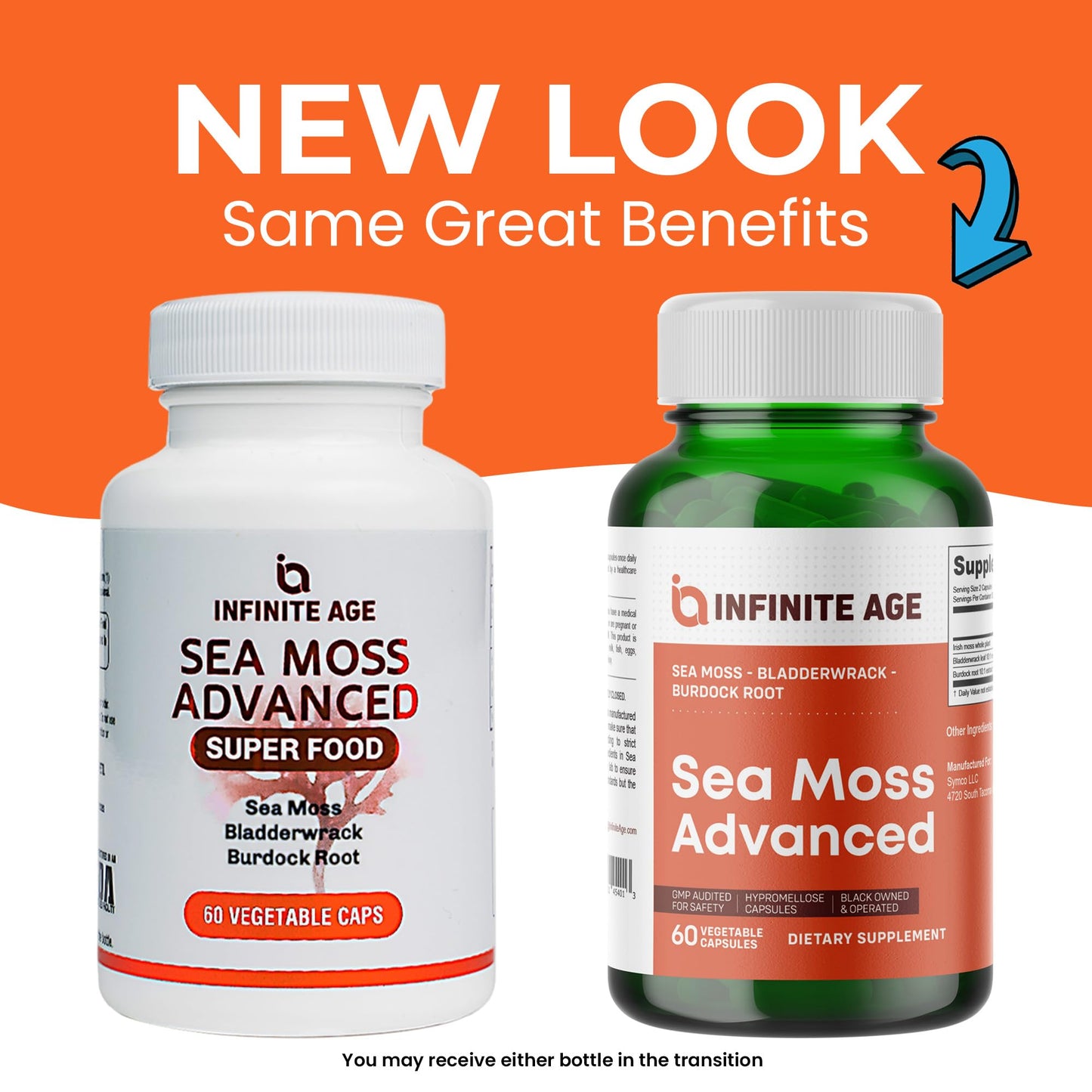 INFINITE AGE Sea Moss Advanced Superfood Capsules 1250mg, 120 Capsules
