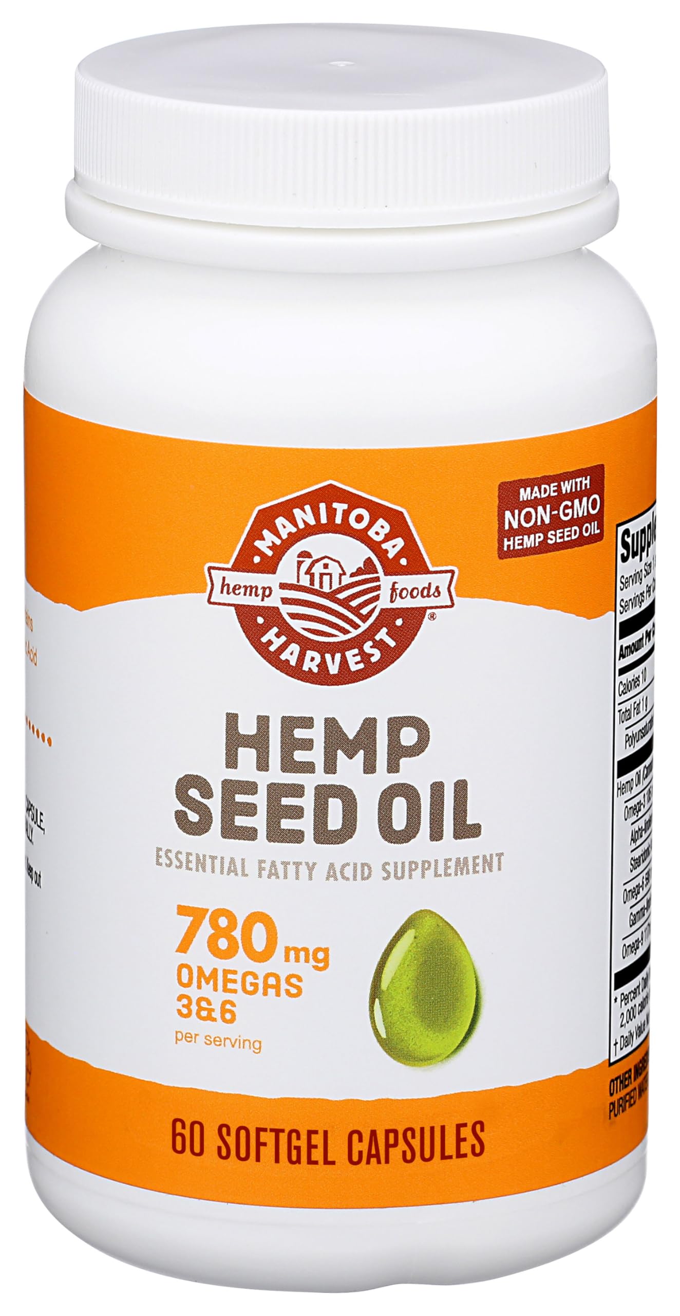 Manitoba Harvest Hemp Seed Oil Softgels Capsule 60 Count