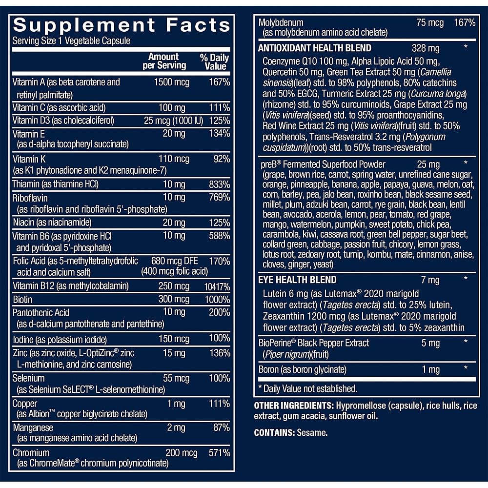 Vthrive Bioactive Men's Multivitamin - One-Daily Multi, 60 Capsules