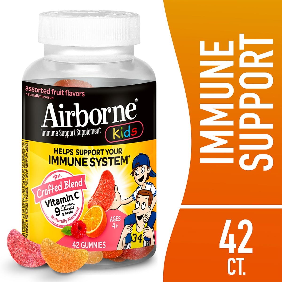 Airborne 500mg Vitamin C + Zinc Immune Support Gummies, 42 Gummies
