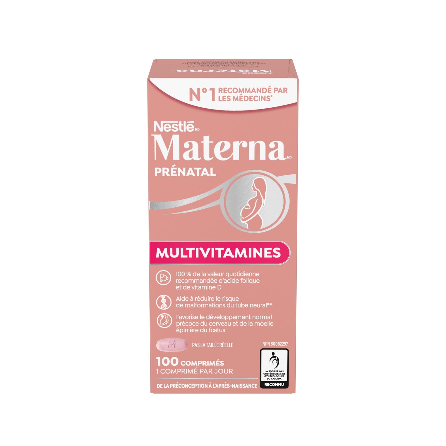 Materna Nestle Prenatal Postpartum Vitamin & Mineral Supplement 100 Tablets