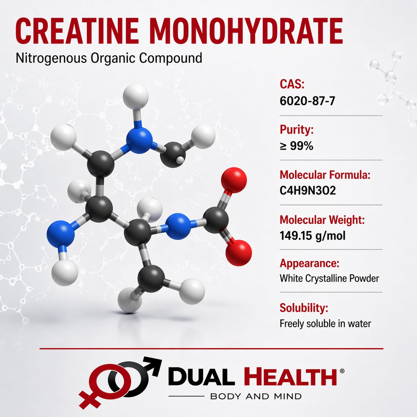 Dual Health Body & Mind Creatine Monohydrate Powder 70 Servings