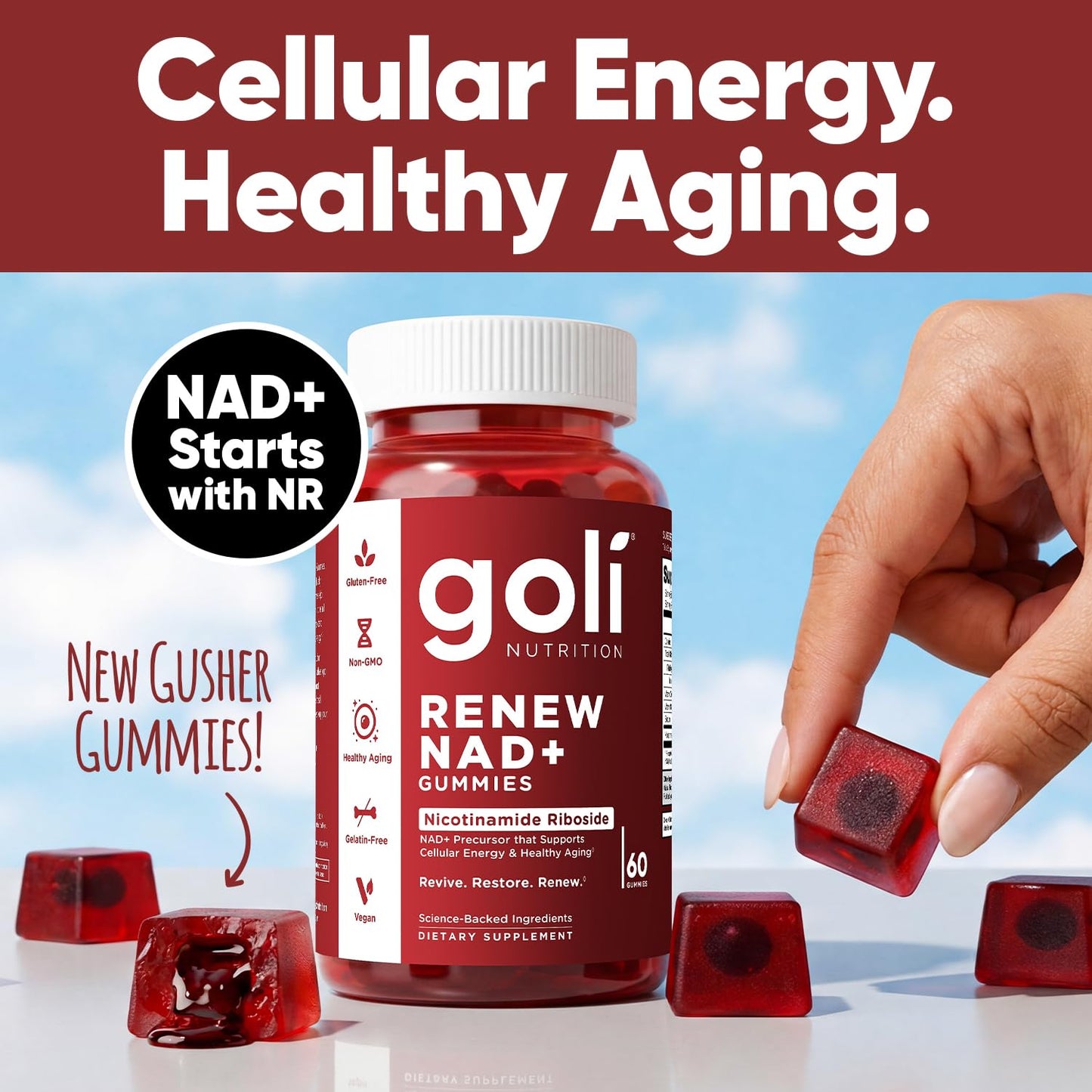 Goli Renew NAD+ Gummies, 60 Count