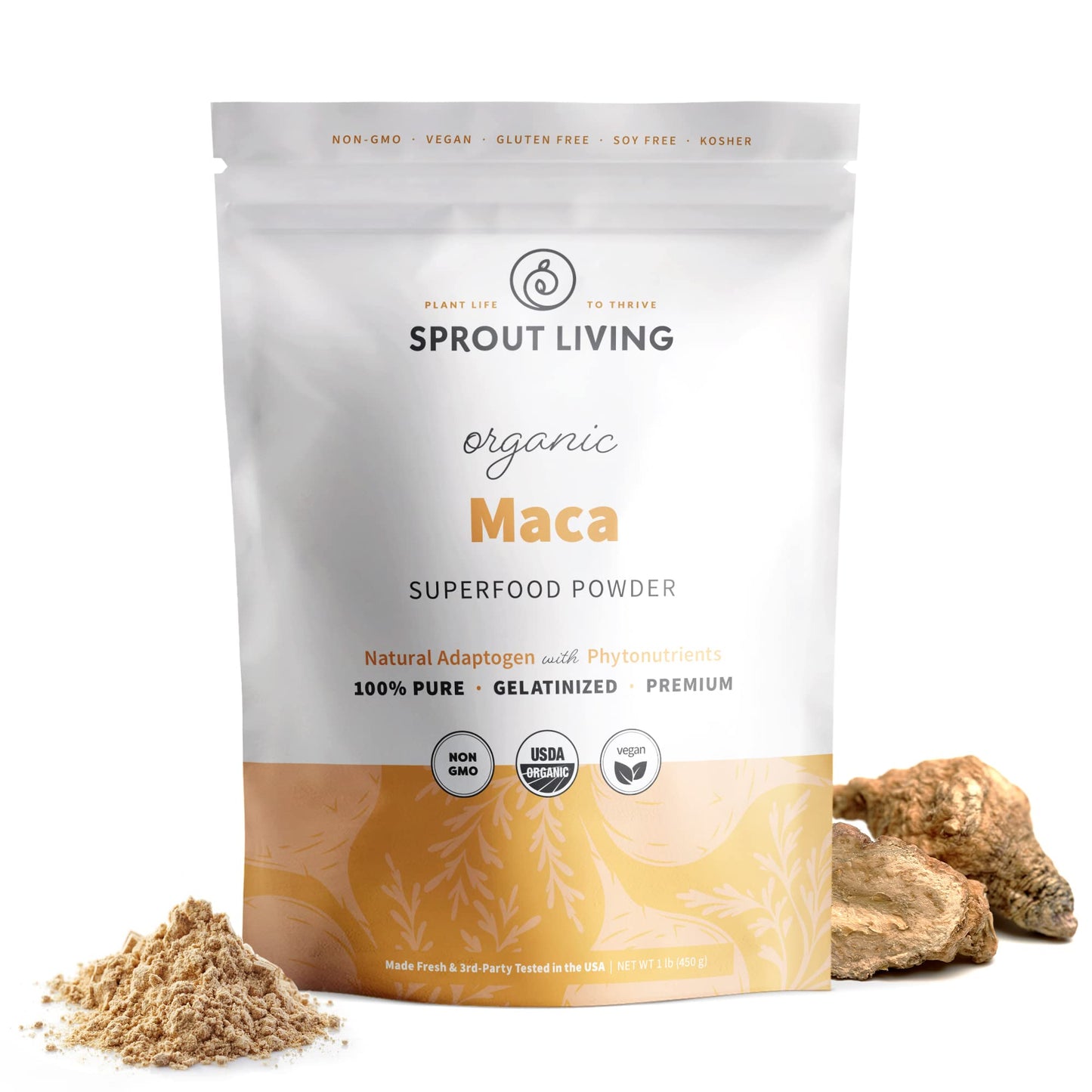 Sprout Living Organic Gelatinized Maca Root Powder, 16 oz