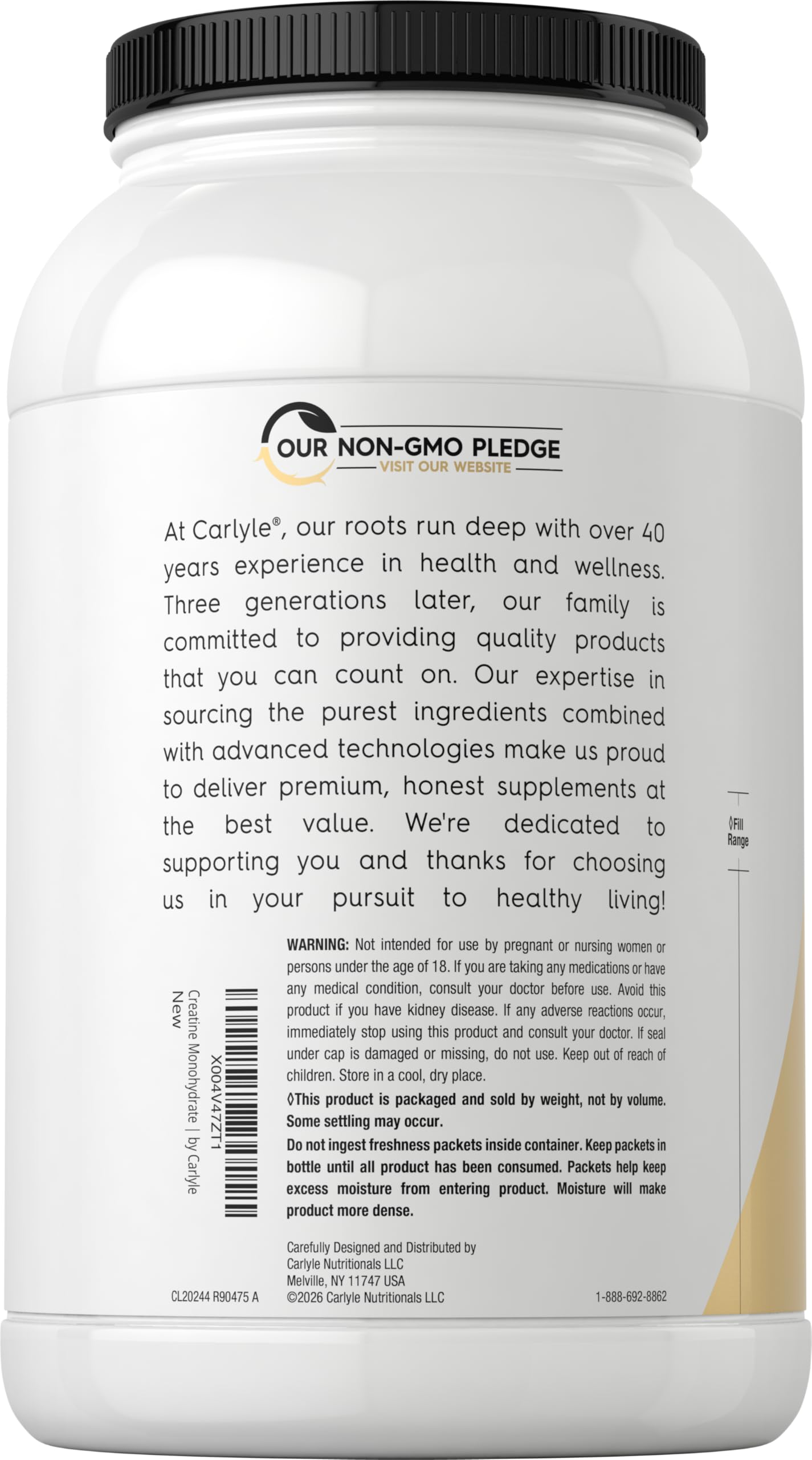 Carlyle Creatine Monohydrate Powder 5000mg, 35.2