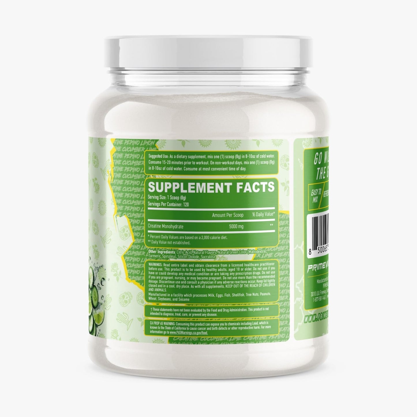 Primeval Labs Clean Creatine Monohydrate Powder, 120 Servings