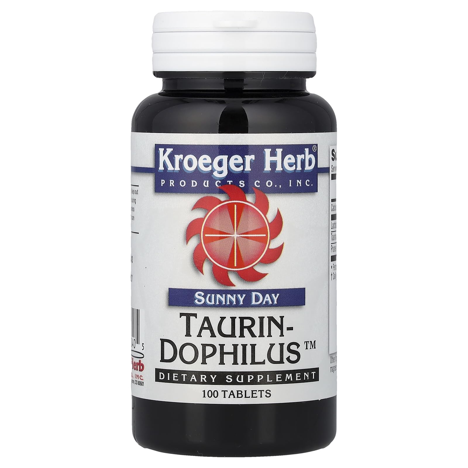 Kroeger Herb Sunday Day Taurine Dophilus Capsule 100 Count