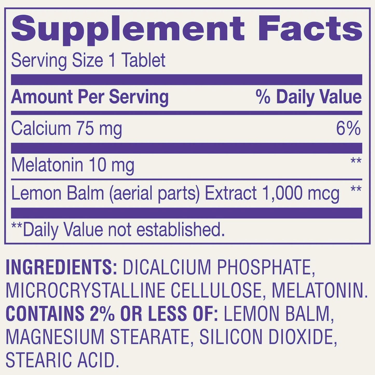 Generic Melatonin 10 mg Extra Strength with Lemon Balm Sleep Support Tablets, 120 Vegetarian Tablets