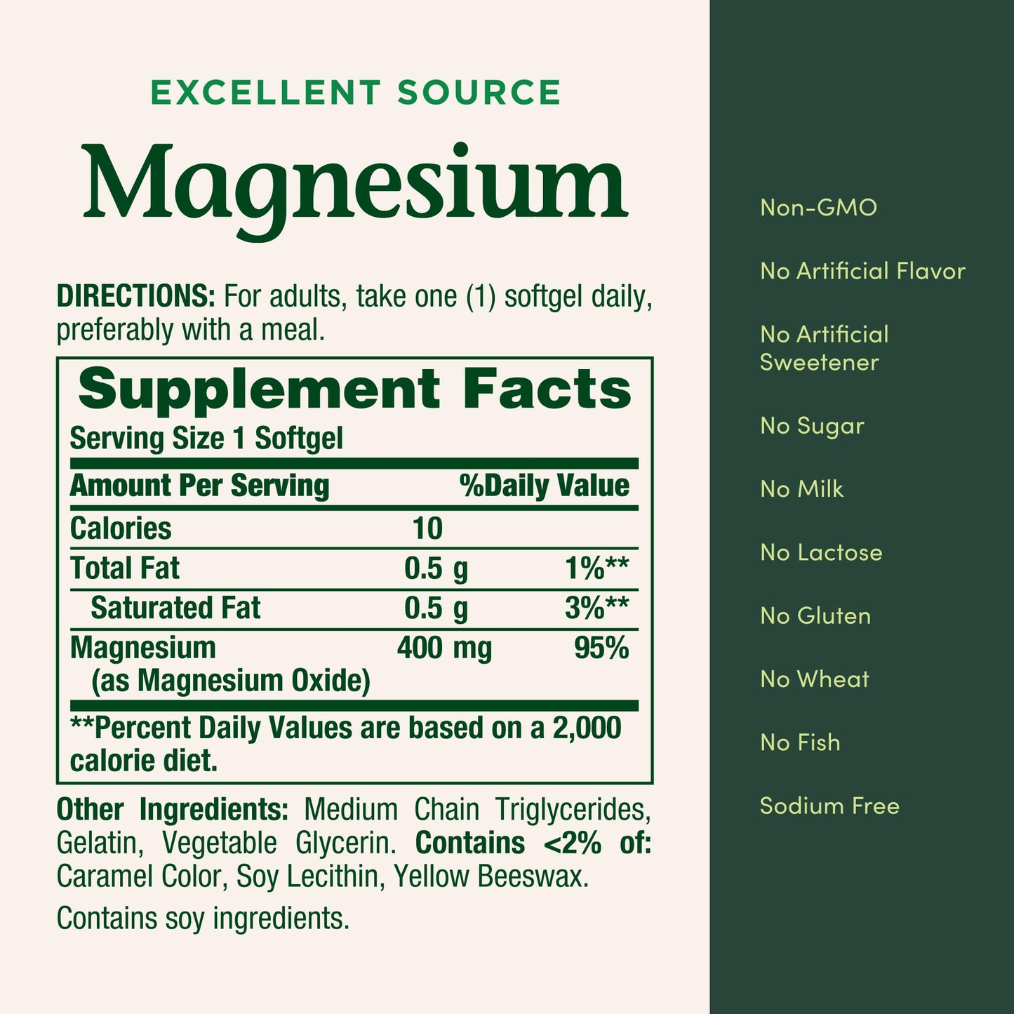 Nature's Bounty Magnesium 400 mg Softgel, 75 Softgels