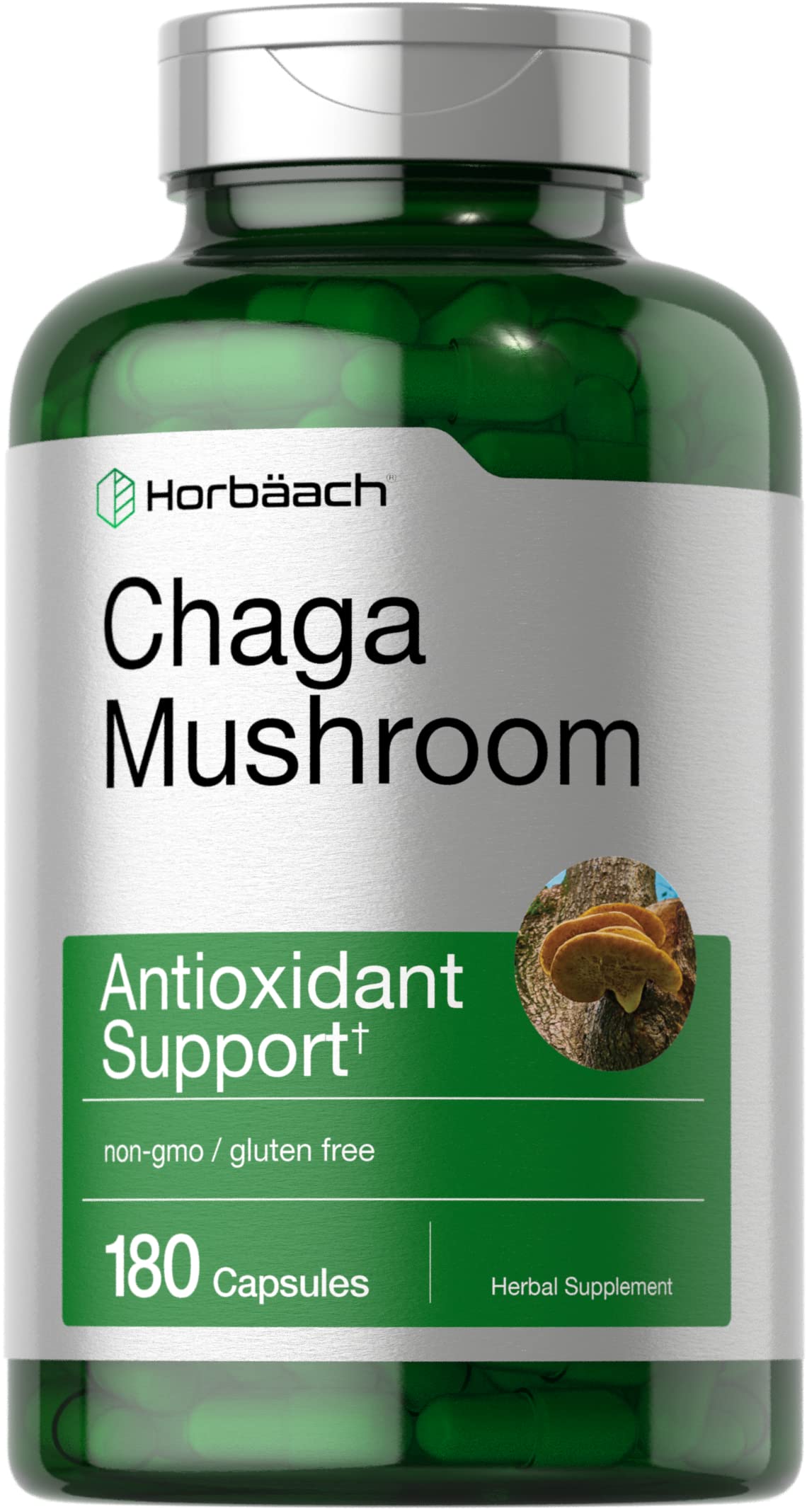 Horbäach Chaga Mushroom Capsules 180 Count