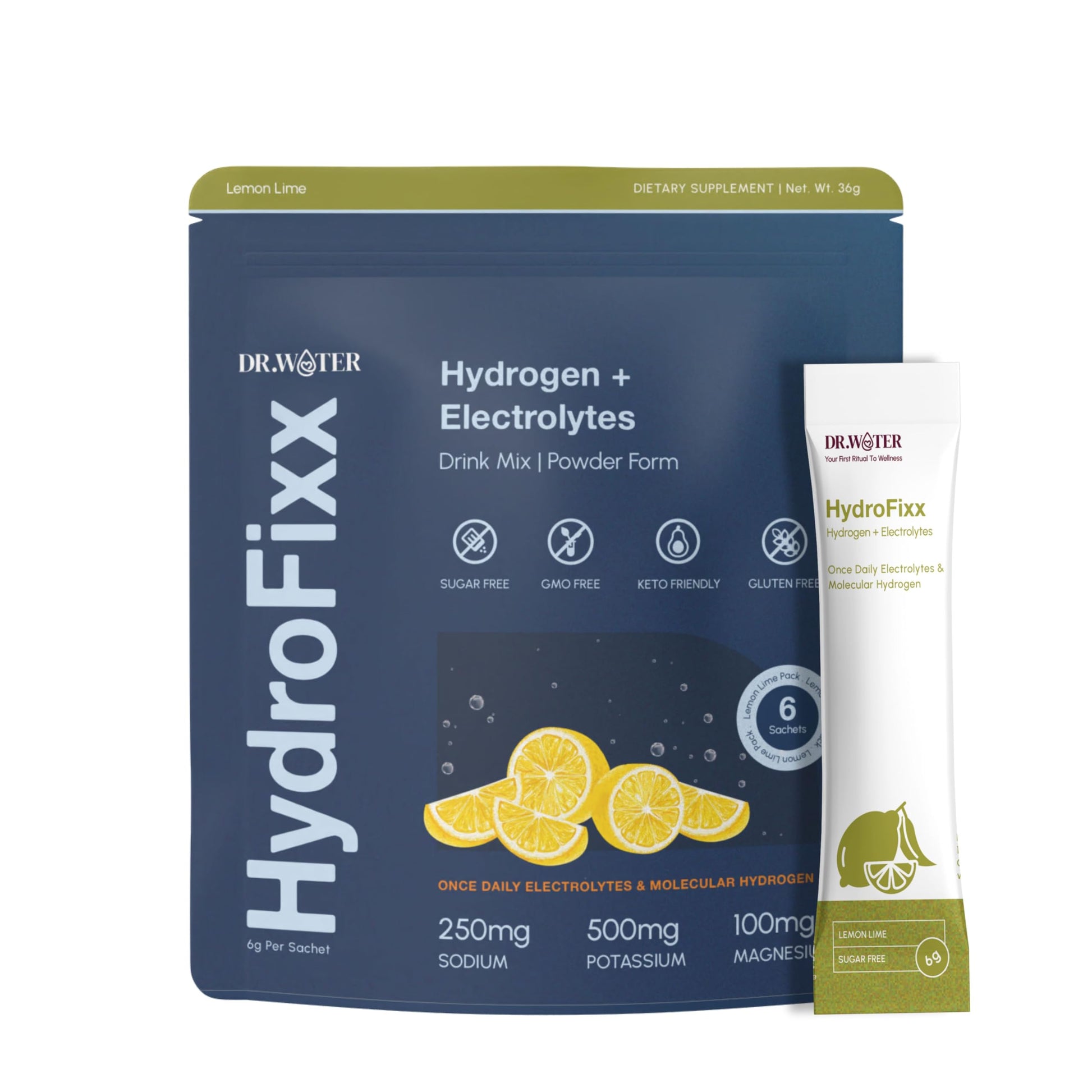 Dr.Water HydroFixx Hydrogen + Electrolytes Mix Powder 1.27 Ounce