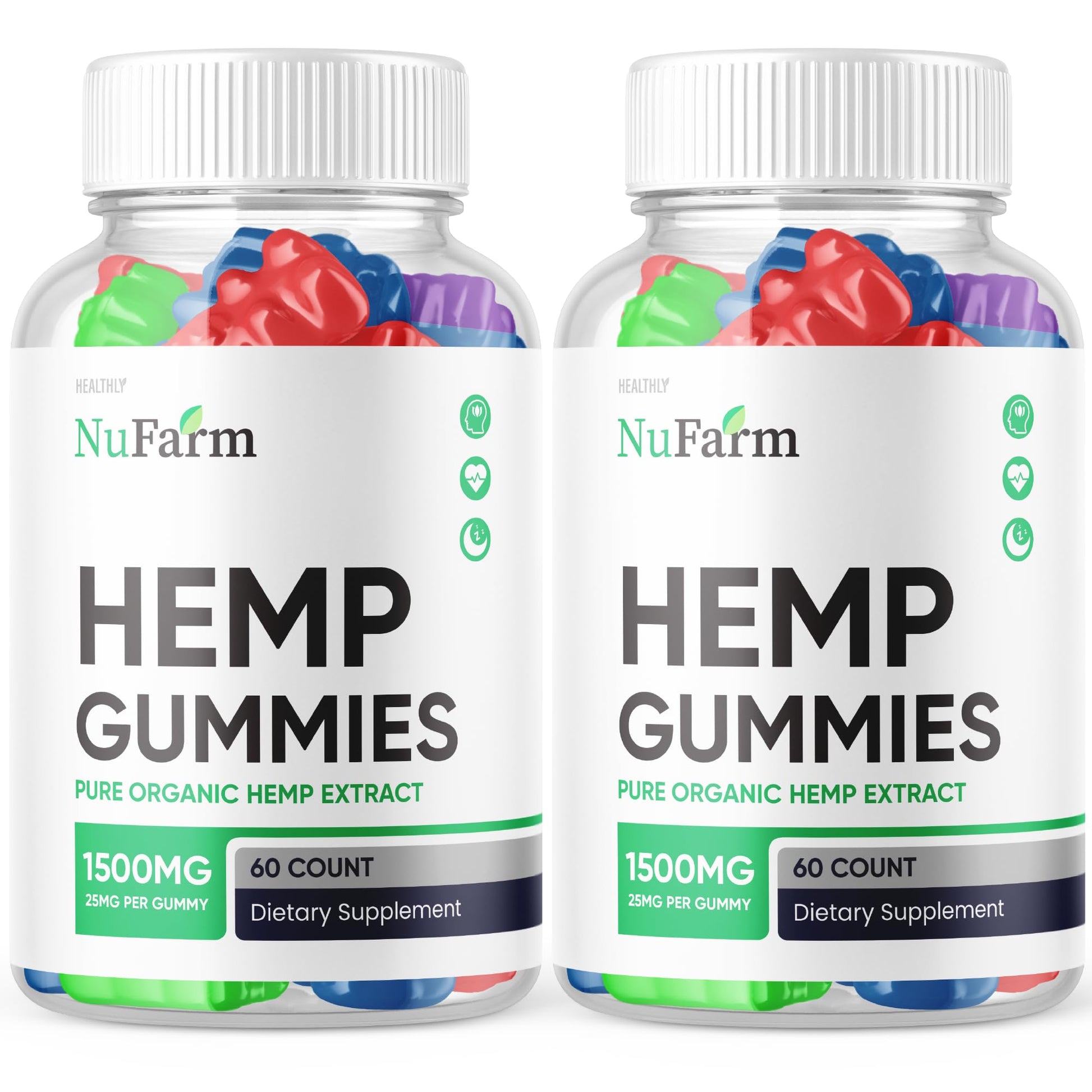Purvia Nufarm Hemp Gummies Premium Blend, 25mg per Gummy, 120 Gummies