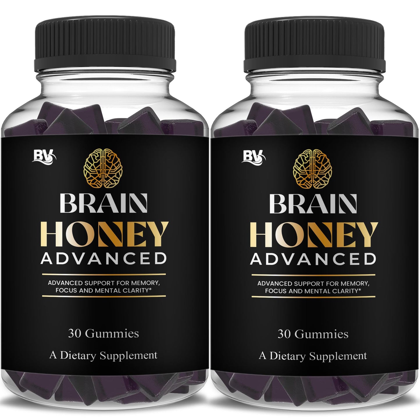 Blue Vibe Brain Honey Advanced Nootropic Support Supplement Gummies 60 Gummies