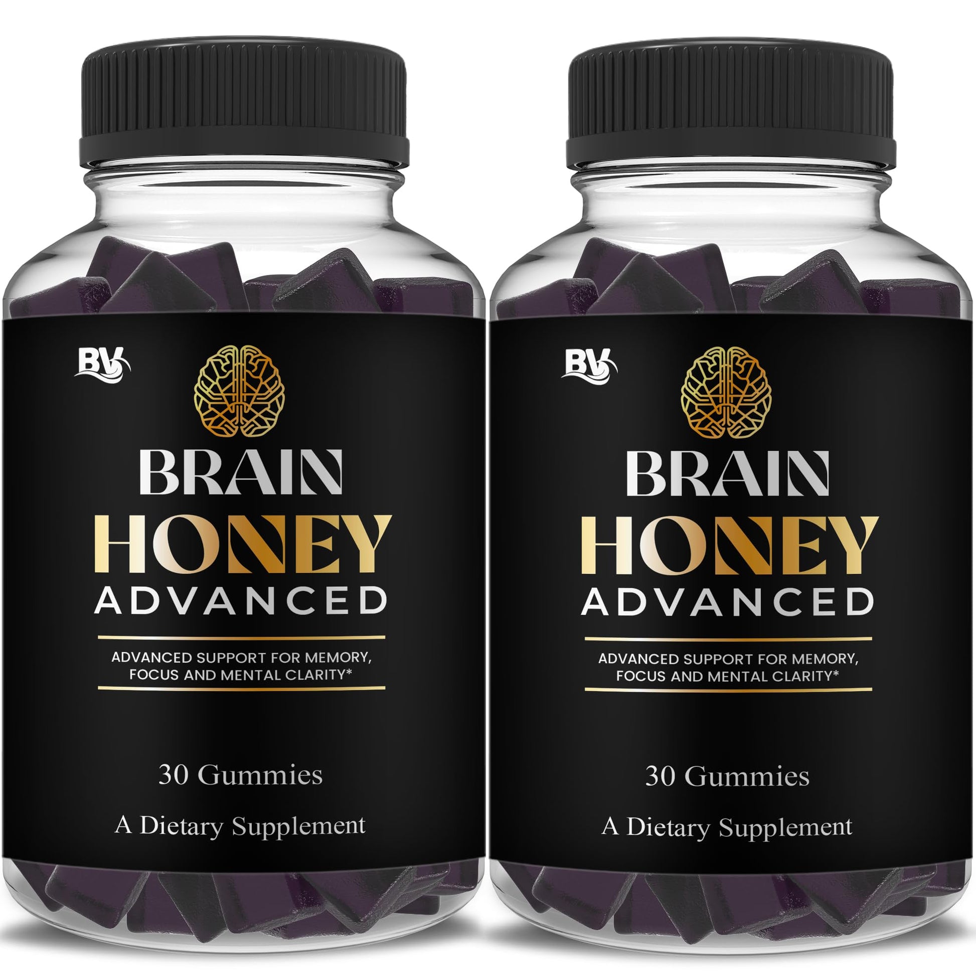 Blue Vibe Brain Honey Advanced Nootropic Support Supplement Gummies 60 Gummies