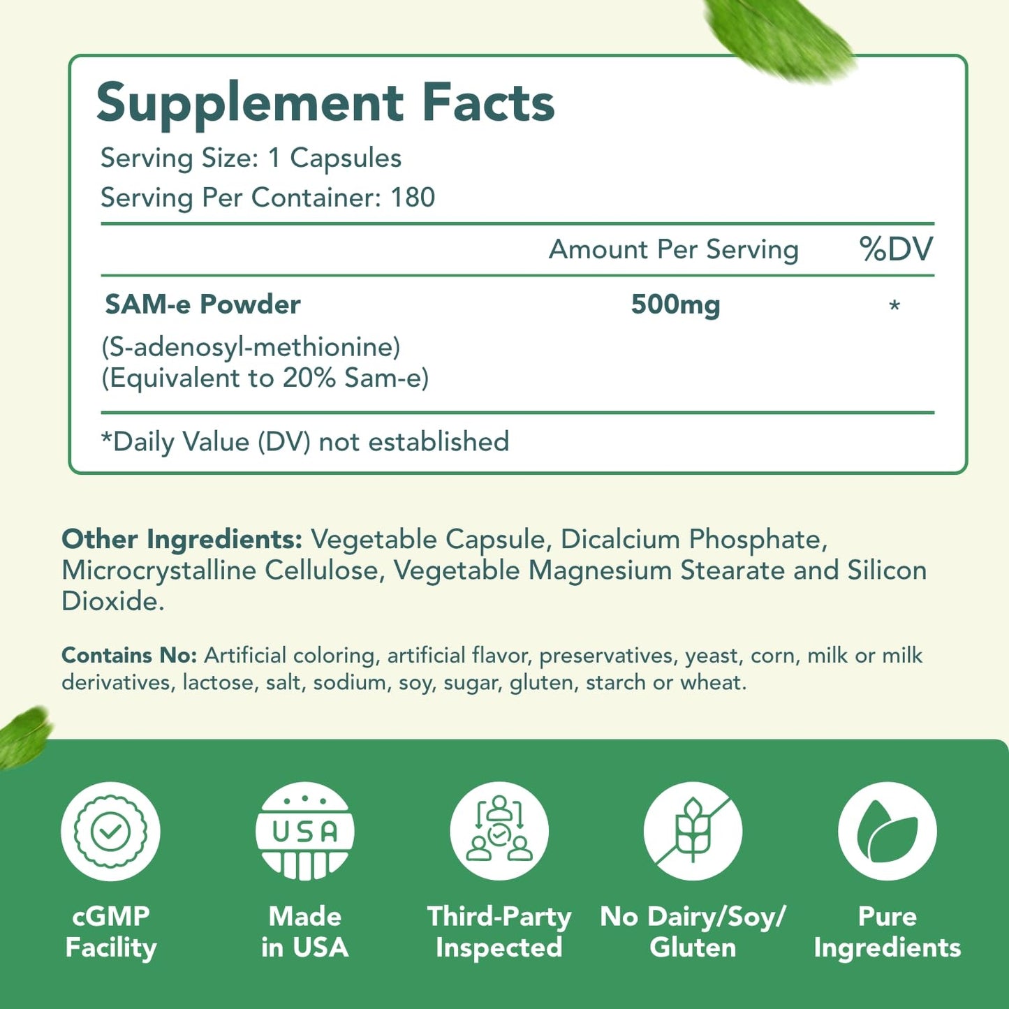 HealthyWayRx 500mg SAM-e Supplement Capsule 360 Capsules