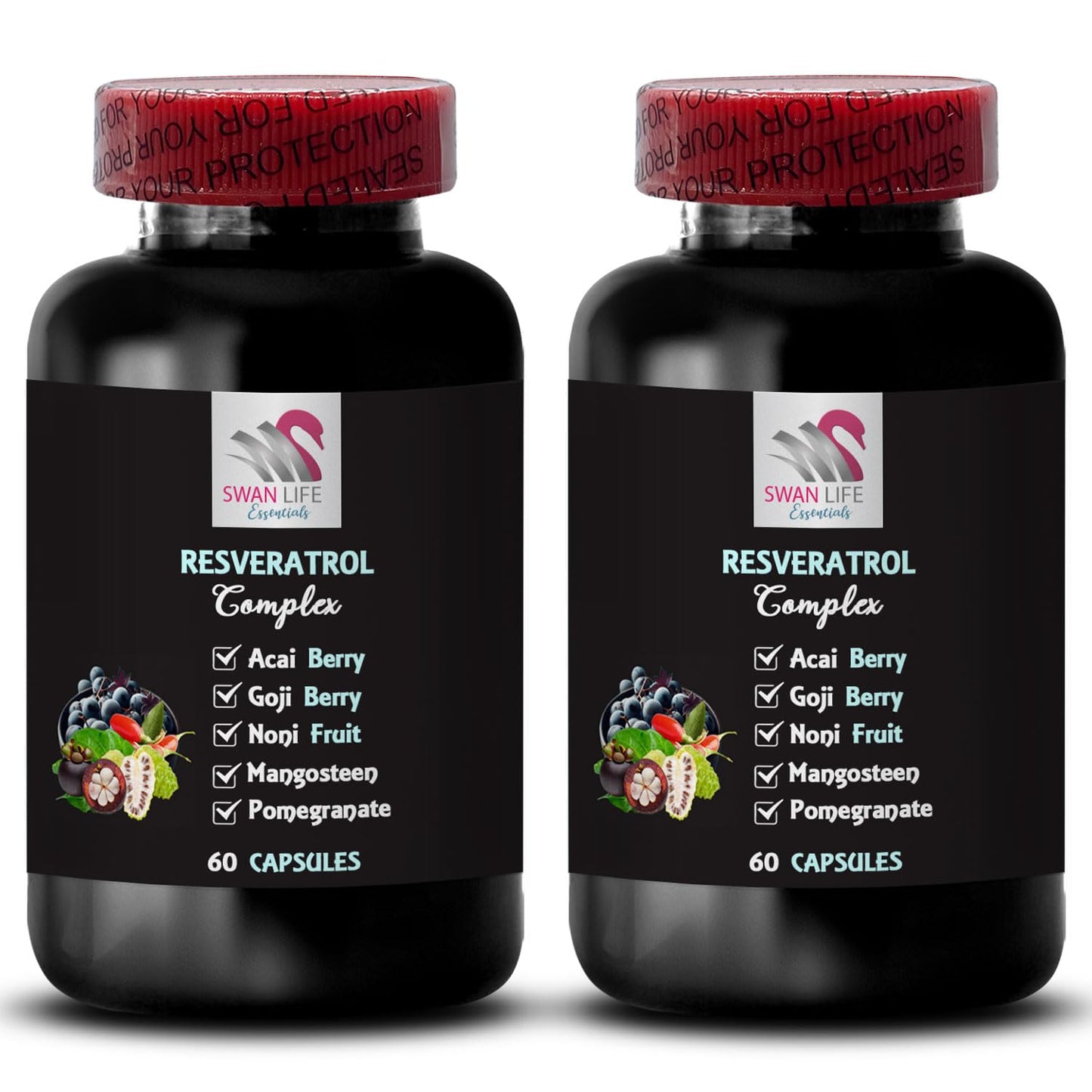 SWAN LIFE ESSENTIALS Pomegranate Strength Resveratrol Complex 120 Capsules