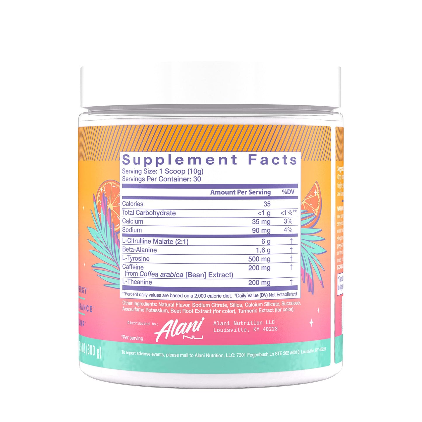 Alani Nu Pre Workout Powder Orange KISS 10.2 Ounce