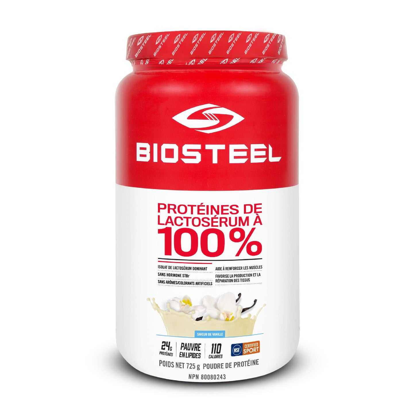 BIOSTEEL Sports Vanilla 100% Whey Protein Powder, 25.57 oz