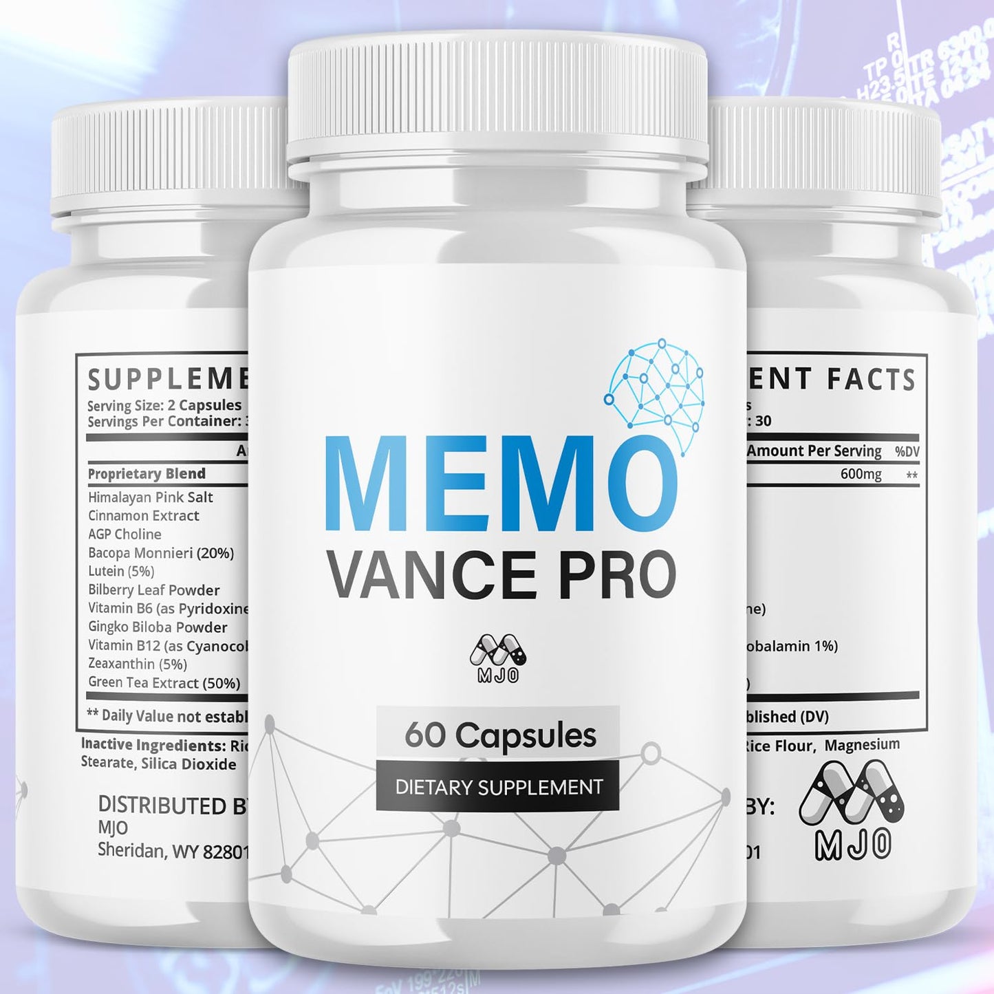 MJO MemoVance Capsules, 300 Capsules
