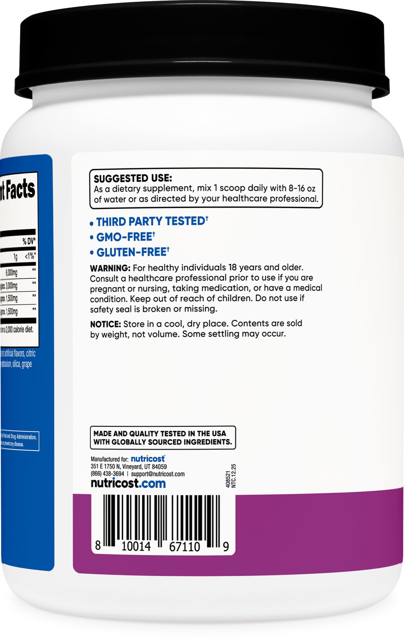 Nutricost BCAA Powder (Grape) 42 Ounce