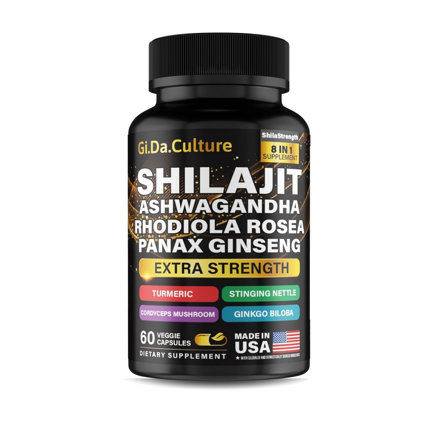 Gi.Da.Culture Shilajit Capsules 60 Veggie Capsules