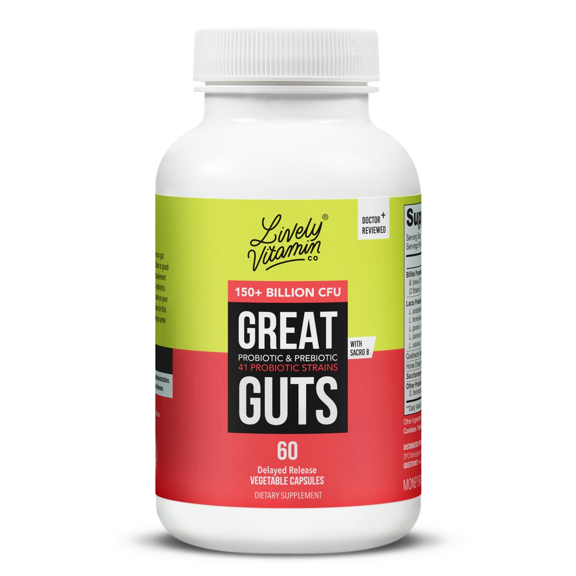 LIVELY VITAMIN CO Great Guts Probiotic 150 Billion CFU, 60 Capsules