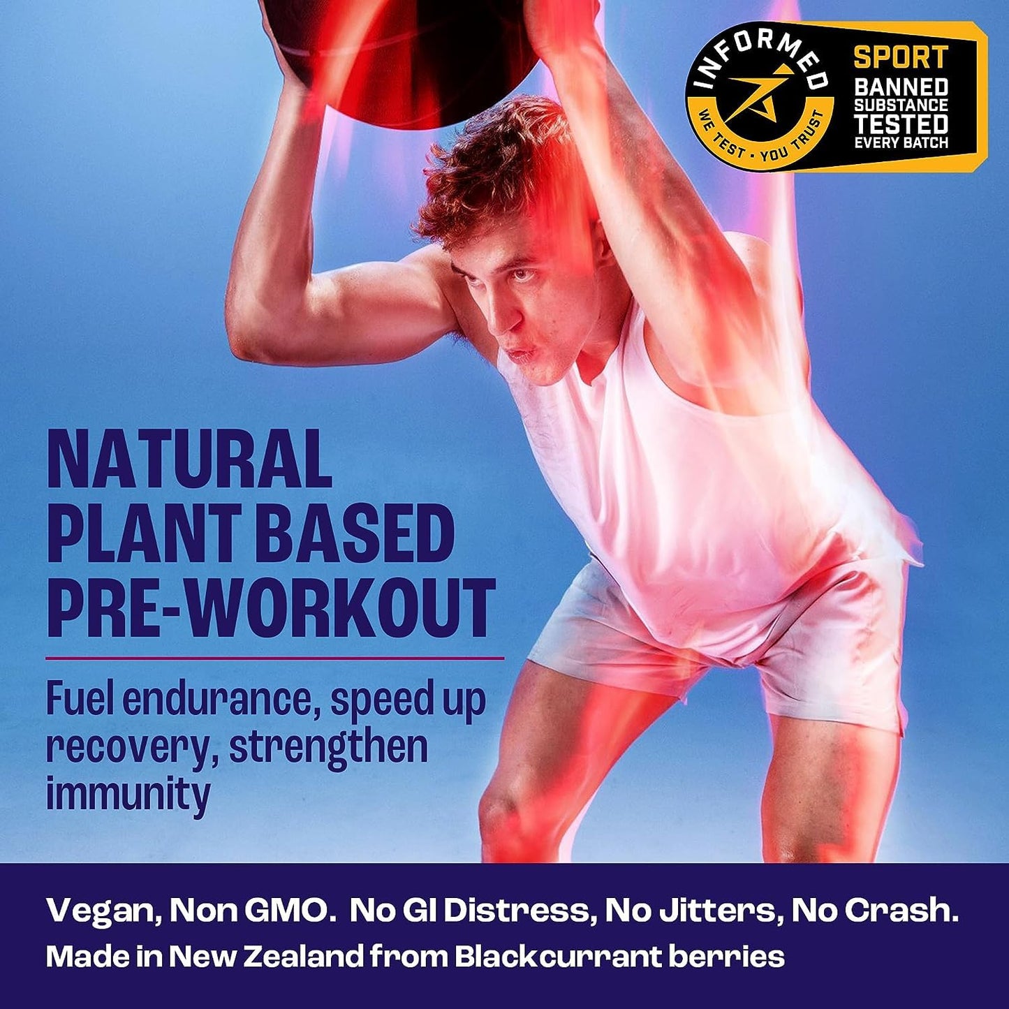 2before All Natural Vegan Pre Workout Powder, 8.4 oz, Pack of 20
