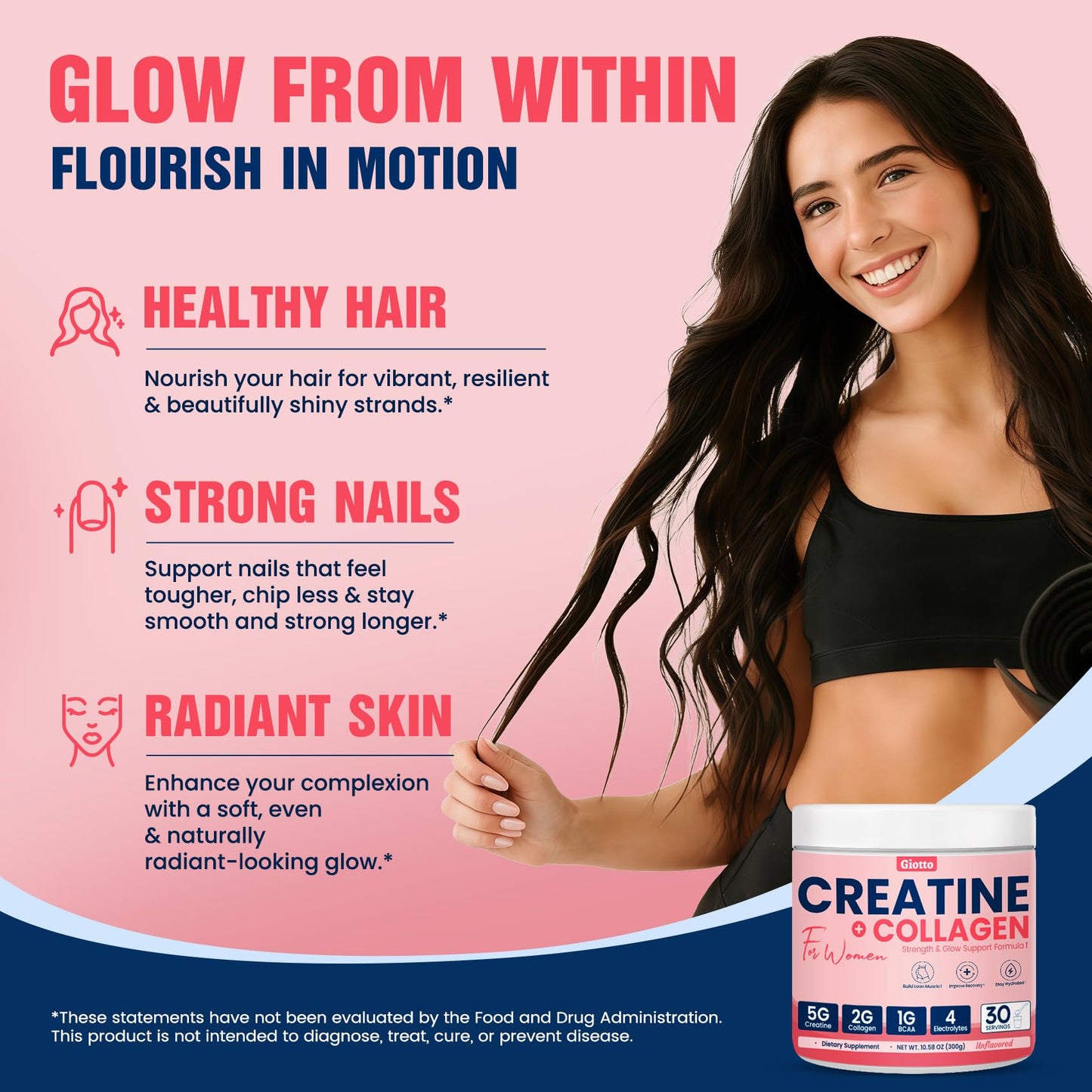 Giotto Unflavored Creatine Powder, 10.6 oz