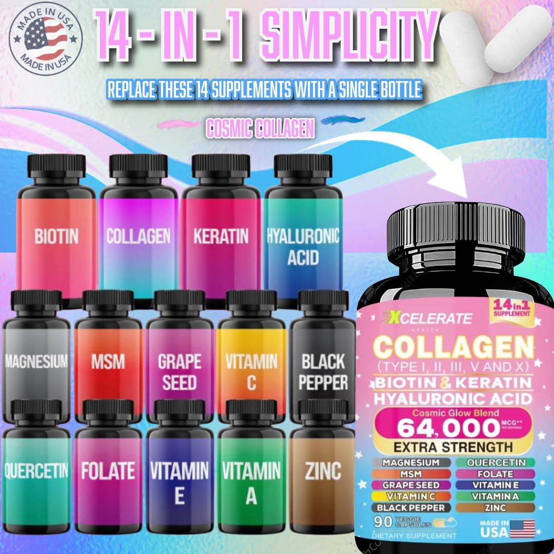 NeuVelleNutrition Cosmic Glow Immunity + Collagen Bundle Capsules 150