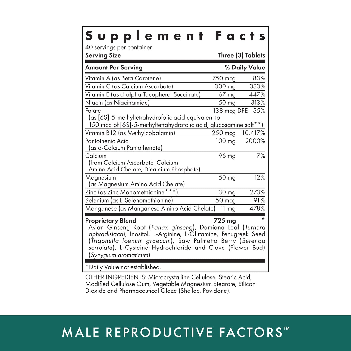 Michael's Male Reproductive Factors Tablets, 120 Count