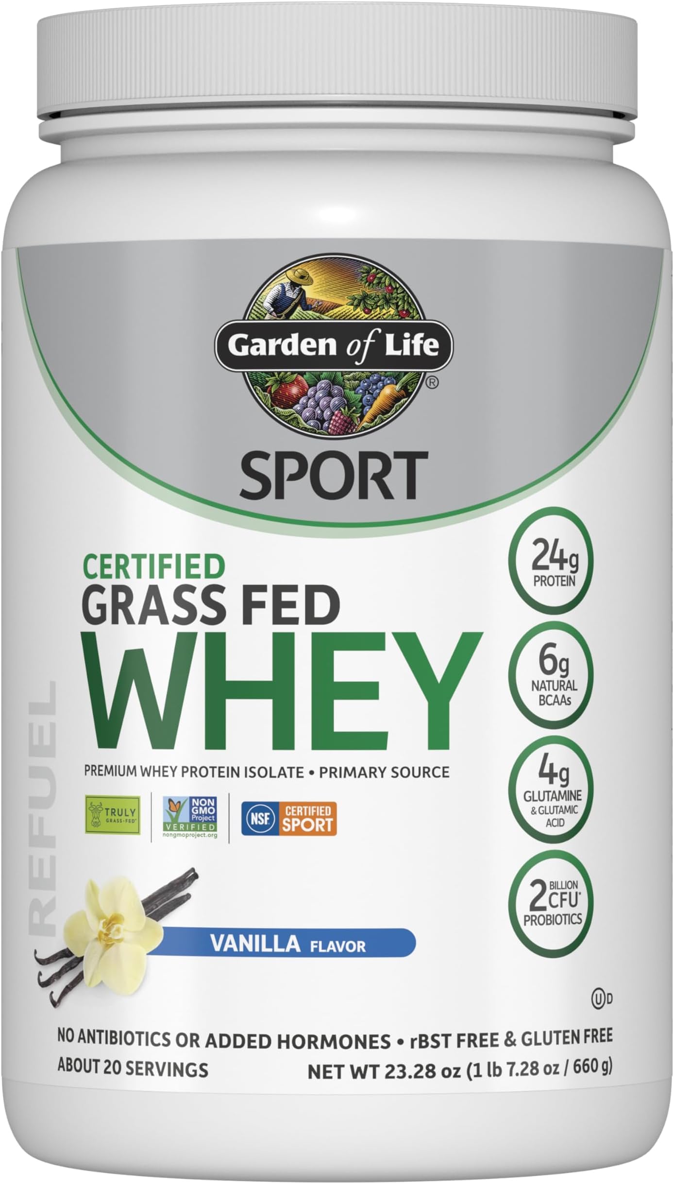 Garden of Life Sport Grass-Fed Whey Protein Powder, 6-Pack
