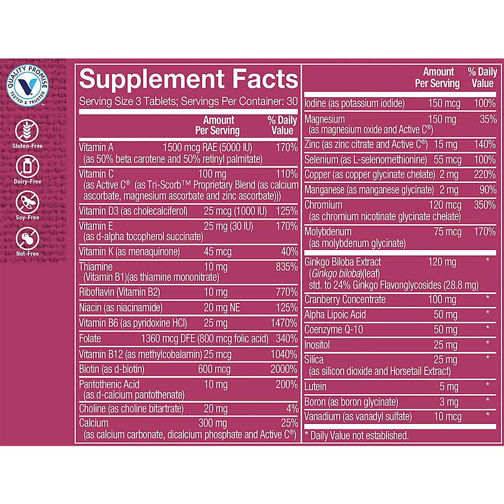 The Vitamin Shoppe Ultimate Woman 50+ Multivitamin Tablet, 90 Tablets