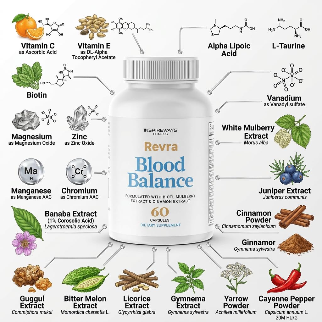 Fitness InspireWays Revra Blood Balance Advanced Blood Formula Capsules, 60 Capsules