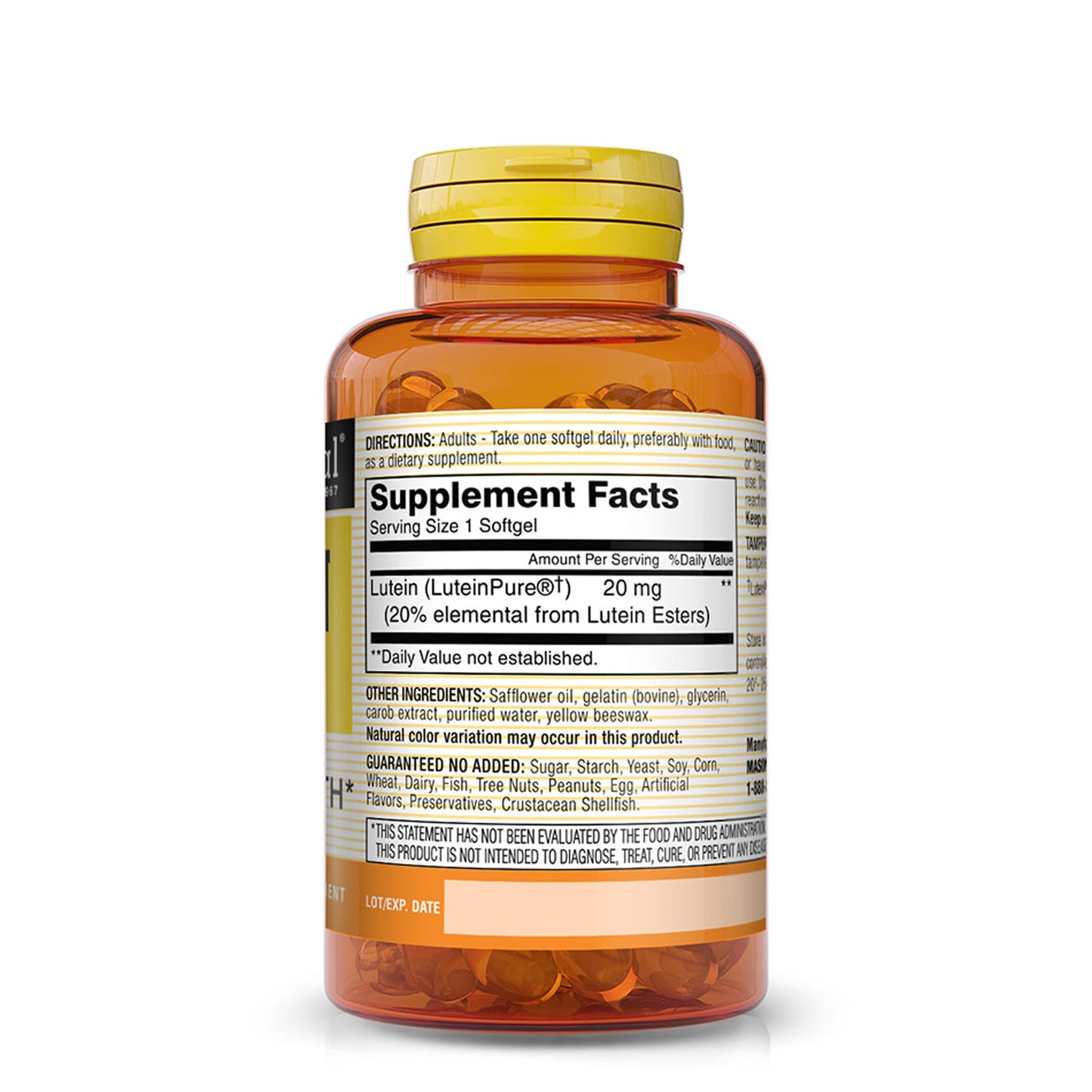 Mason Natural Lutein 20 mg with Vitamin E Softgel, 30 Softgels