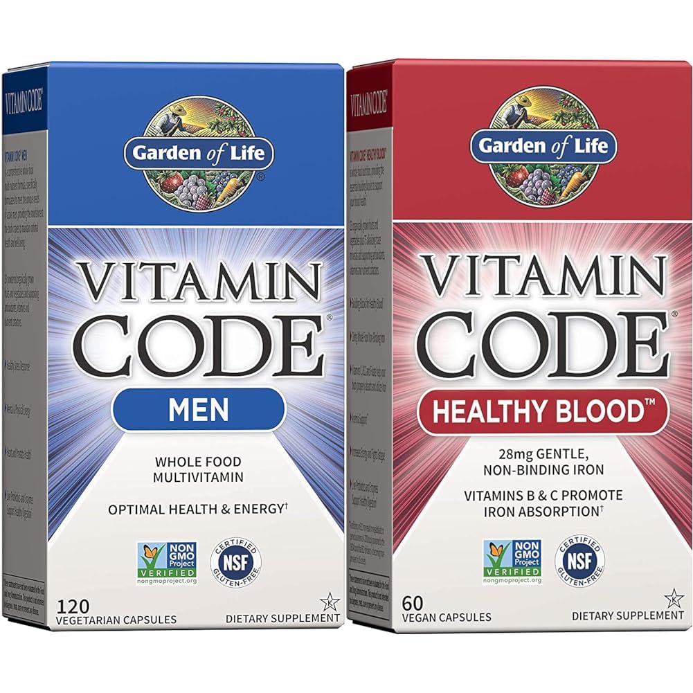 Garden of Life Vitamin Code Whole Food Multivitamin for Men, Fruit & Veggie Blend and Probiotics, Capsules, 120 Count