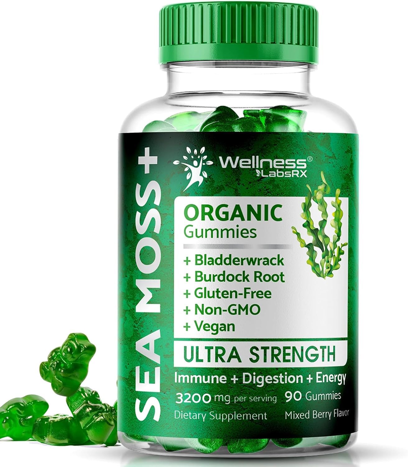 WELLNESS LABSRX Sea Moss Gummies, 90 Count