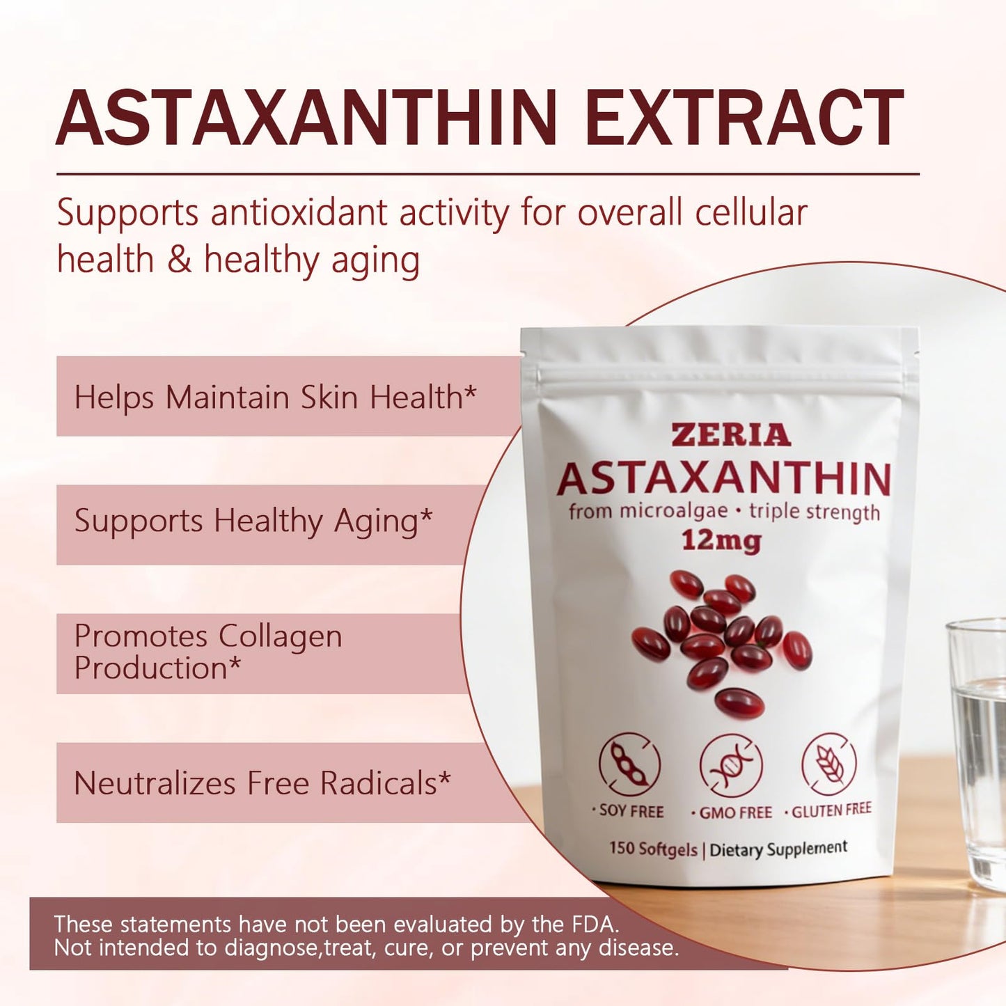 Zeria Astaxanthin 12mg Softgels 150