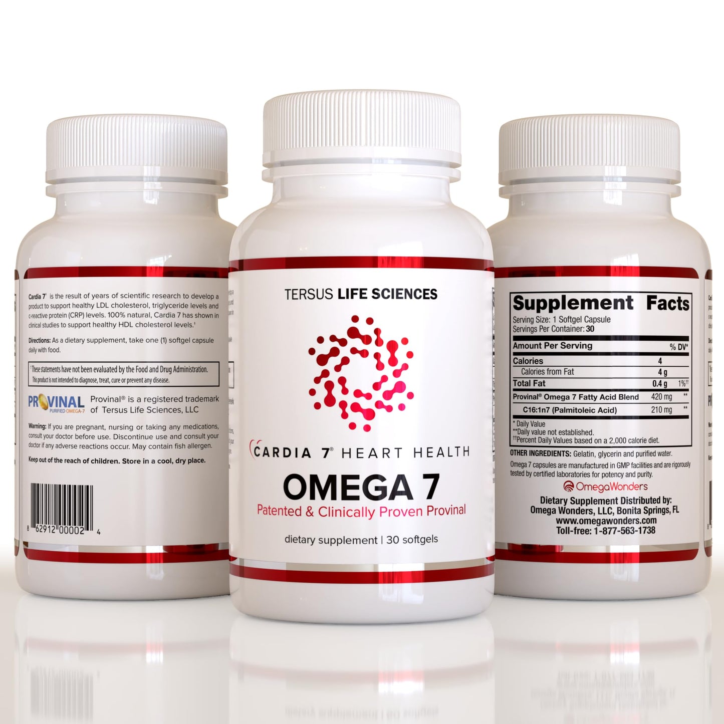 CARDIA7 Heart Health Omega 7 Softgels 1 Count