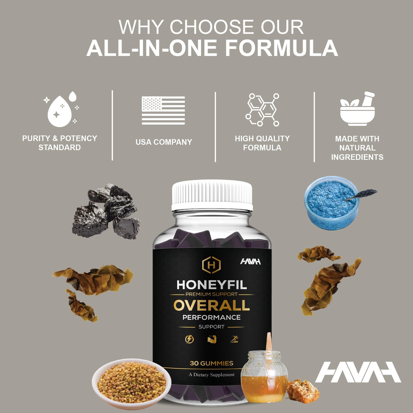 Havah Honeyfil Premium Gummy Support Supplement, 90 Gummies