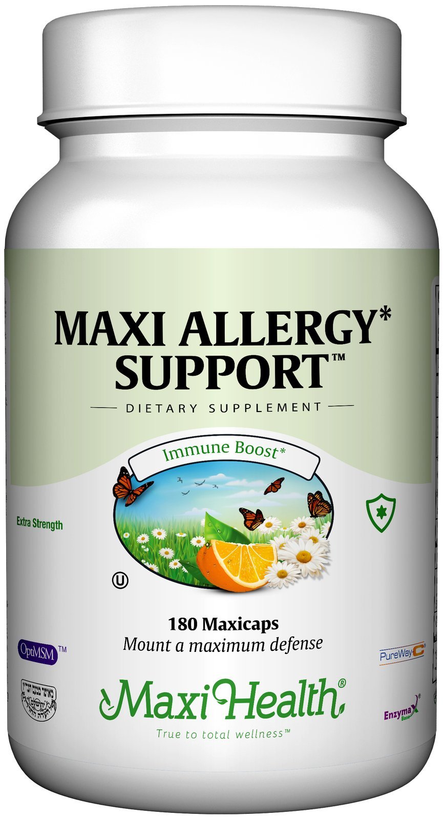 Maxi Health Allergy Support Vitamin C with MSM Sinus & Nasal Health Tablets, 180 Count