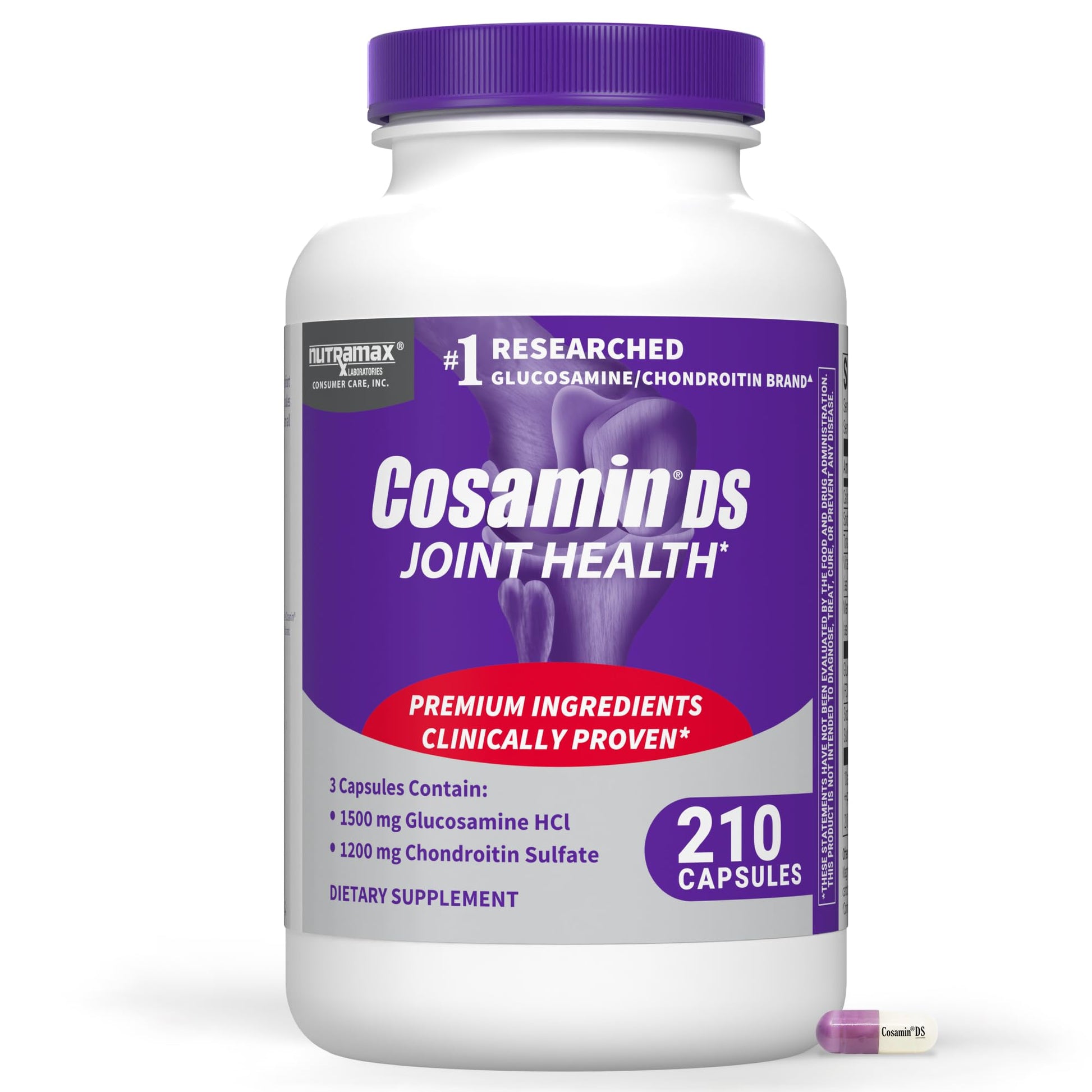 Nutramax Laboratories Cosamin DS Joint Health Supplement with Glucosamine & Chondroitin, 210 Capsules