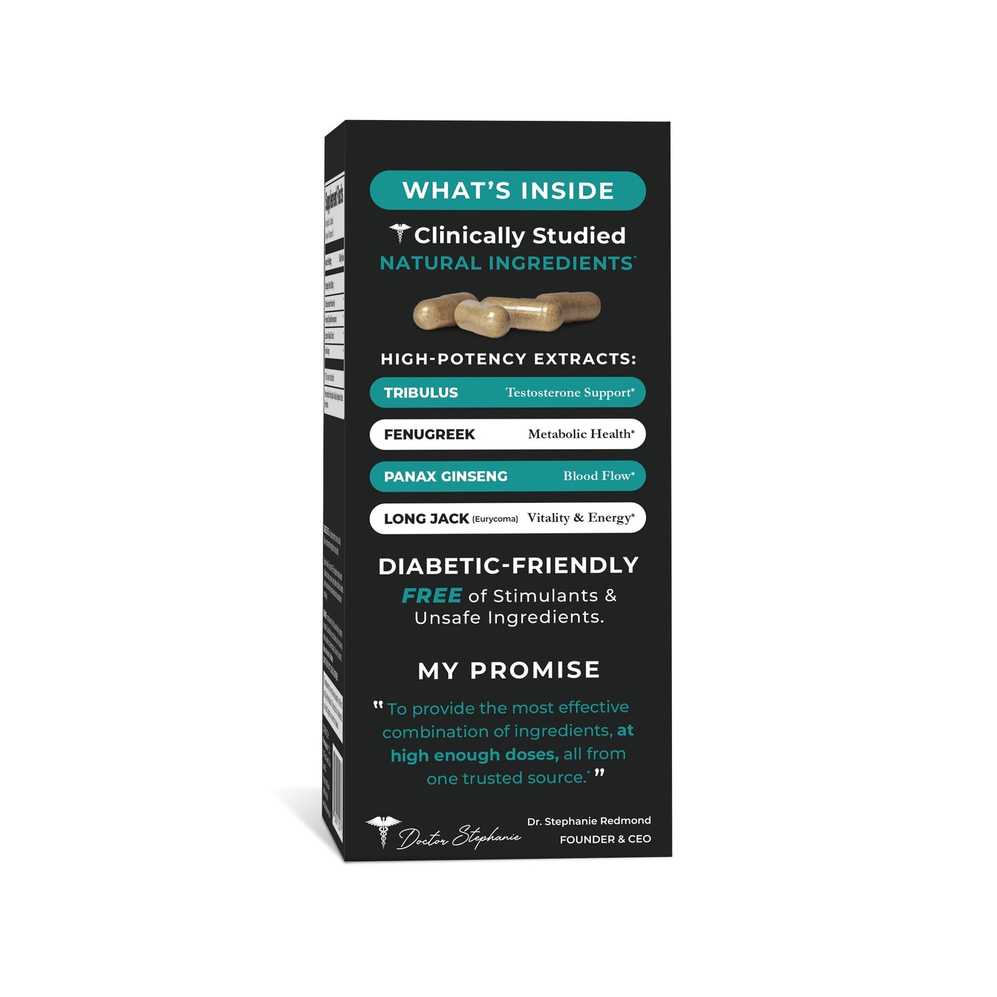Pharmaganics Dr. Stephanie's Men's Romance - Energy & Endurance Natural Supplement - with Tribulus Terrestris, Fenugreek, & Longjack Root, 90 Capsules