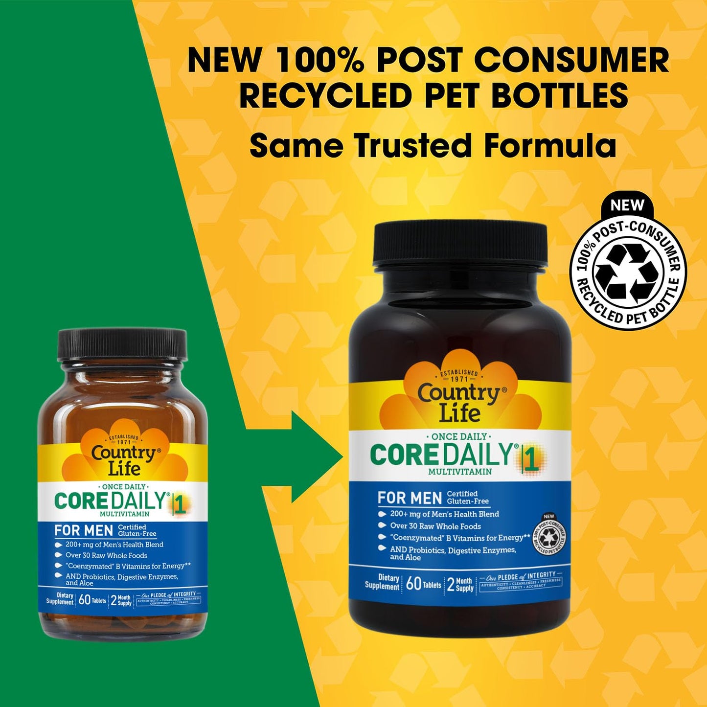 Country Life Core Daily-1 Multivitamin for Men with Probiotics 60 Tablets