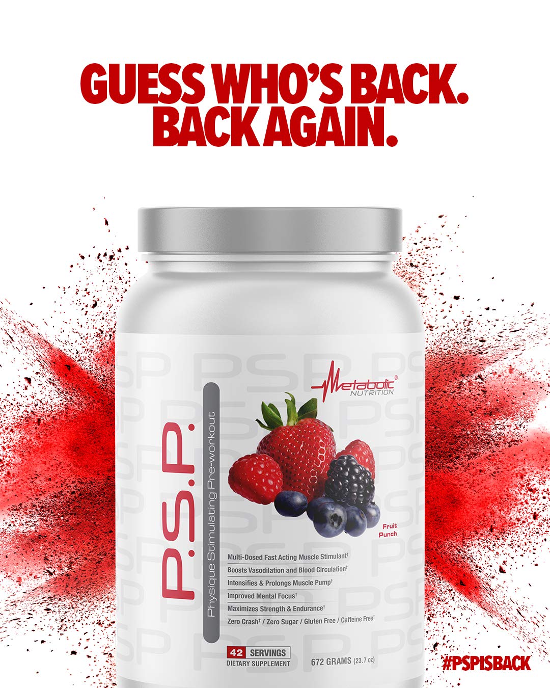 Metabolic Nutrition P.S.P. Physique Stimulating PreWorkout Powder 23.7 Fruit Punch