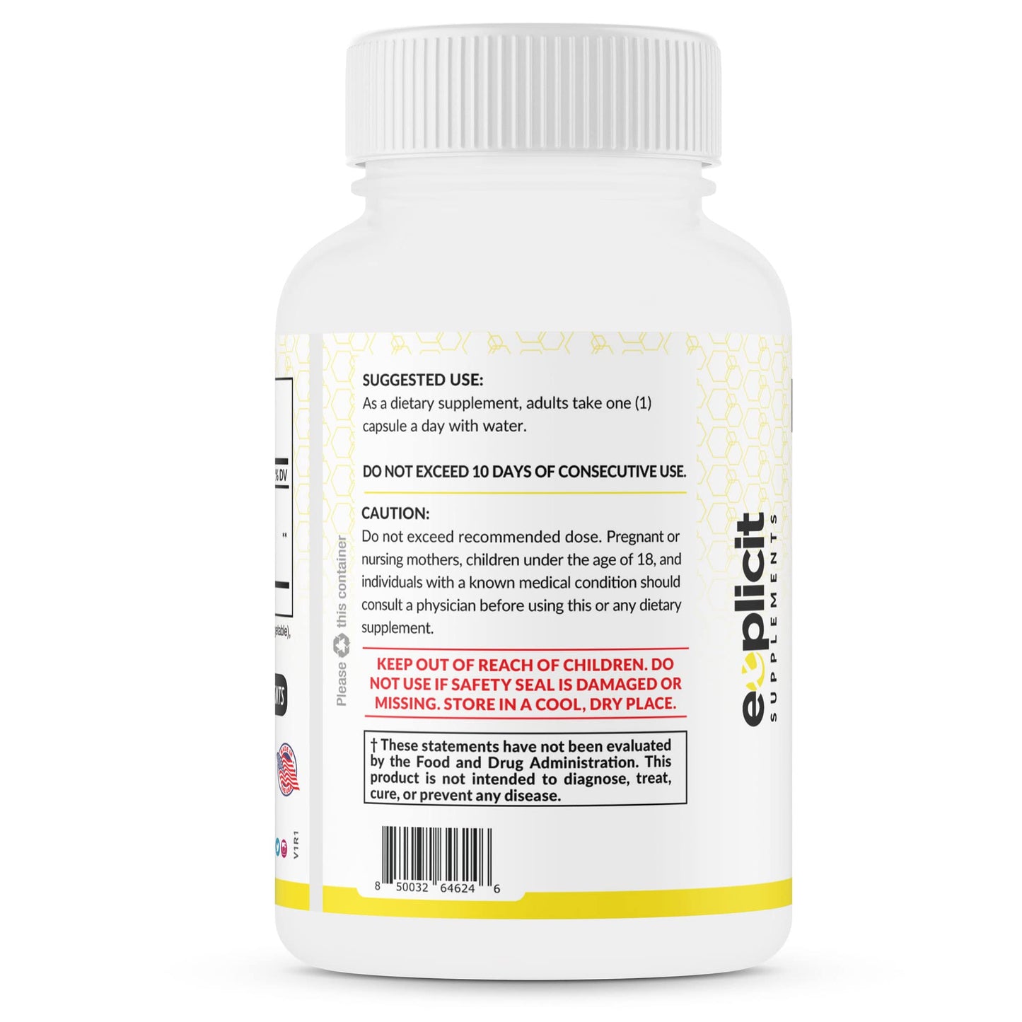 eXplicit Supplements Potassium Iodide Capsule 65mg - 180 Capsules