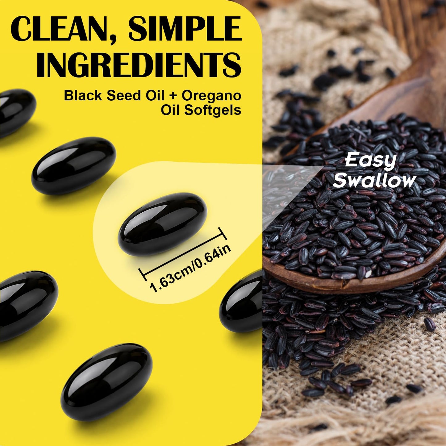 ROWKDRKB Ethiopian Black Seed Oil Capsules 240 Count