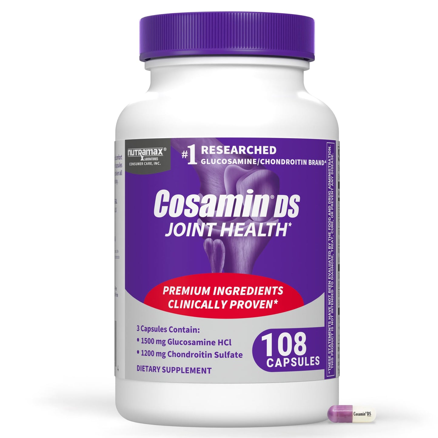 Nutramax Laboratories Cosamin DS Joint Health Supplement with Glucosamine & Chondroitin Capsules, 108 Count